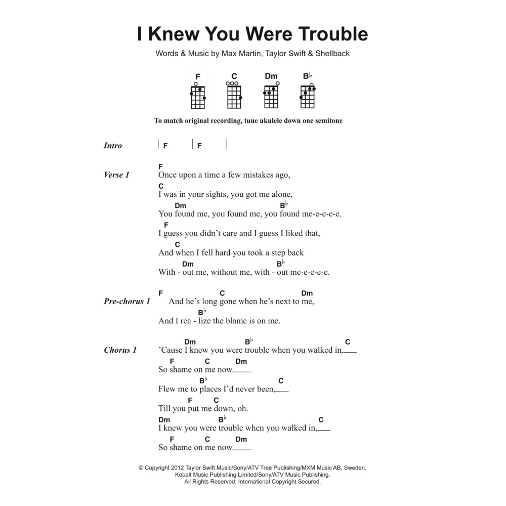 I Knew You Were Trouble