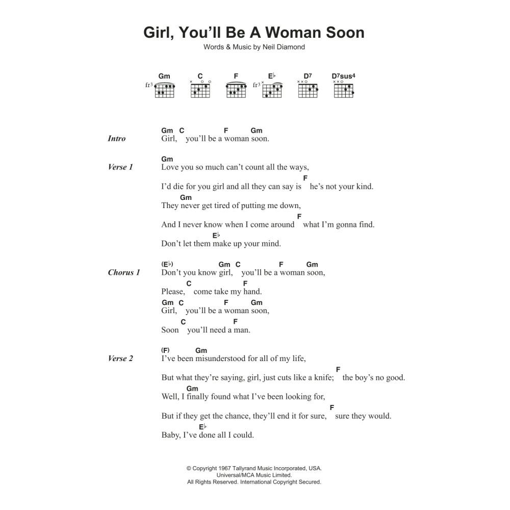 Girl, You'll Be A Woman Soon