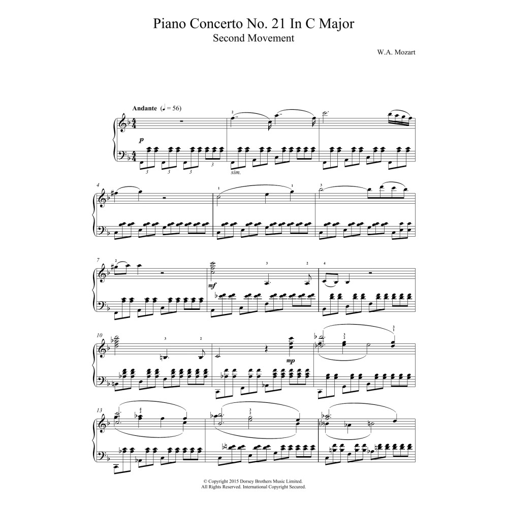 Piano Concerto No. 21 In C Major (Second Movement)