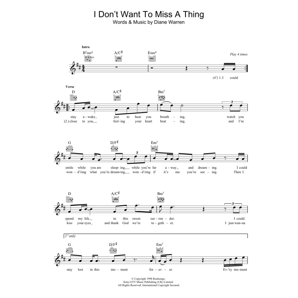 I Don't Want To Miss A Thing