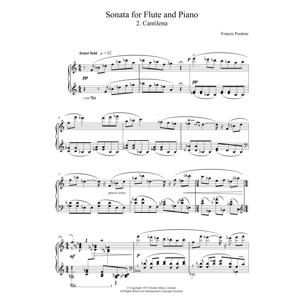 Sonata For Flute, 2nd Movement 'Cantilena: Assez Lent'