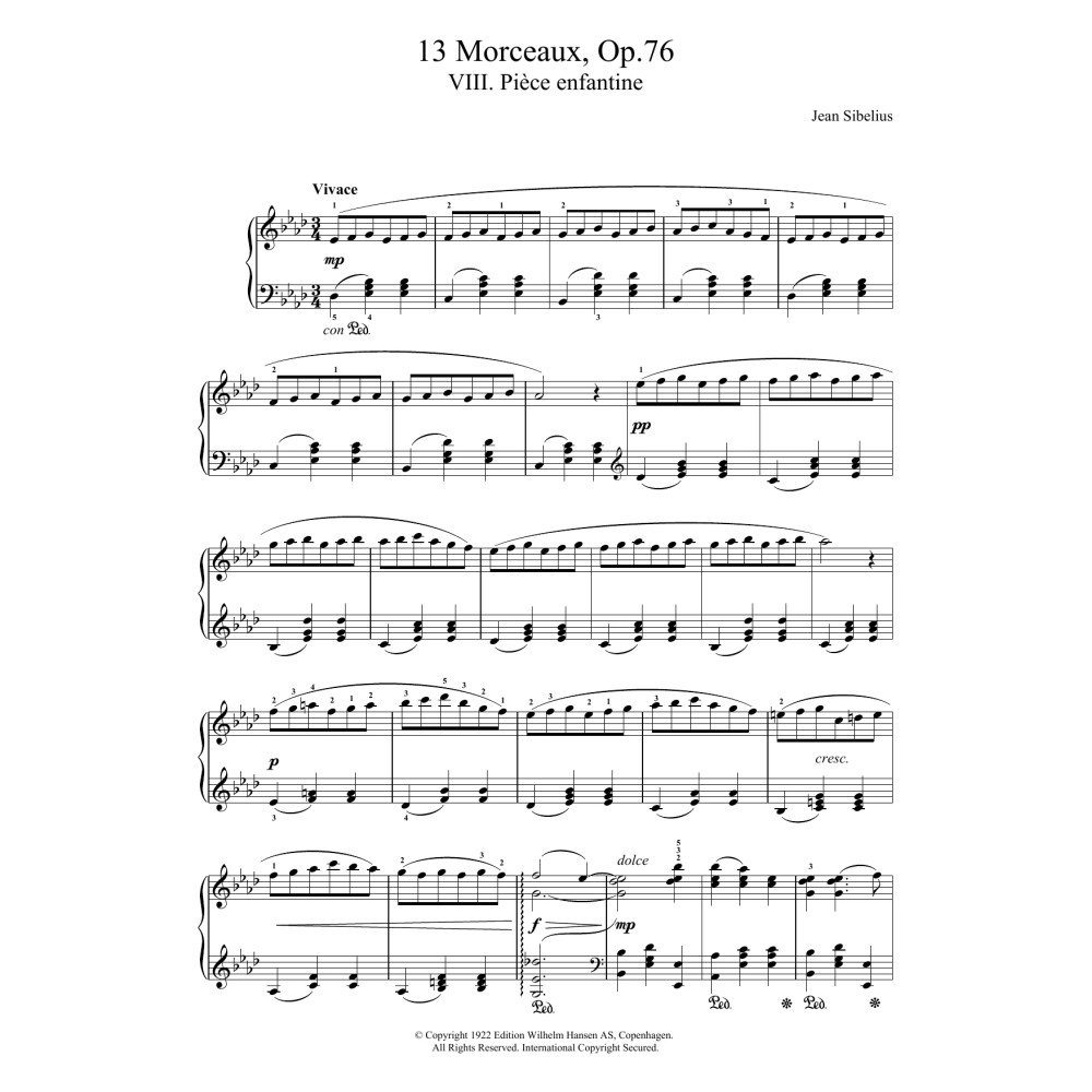 13 Morceaux, Op.76 - VIII. Piece Enfantine