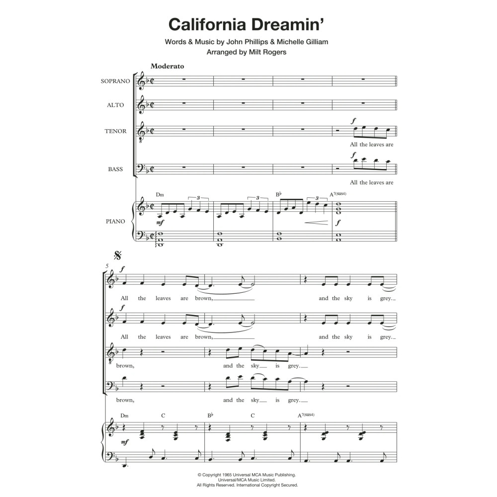 California Dreamin' (Arr. Milt Rogers)