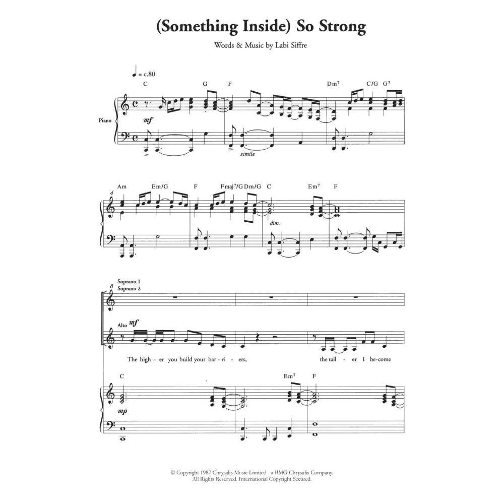 (Something Inside) So Strong (Arr. Berty Rice)