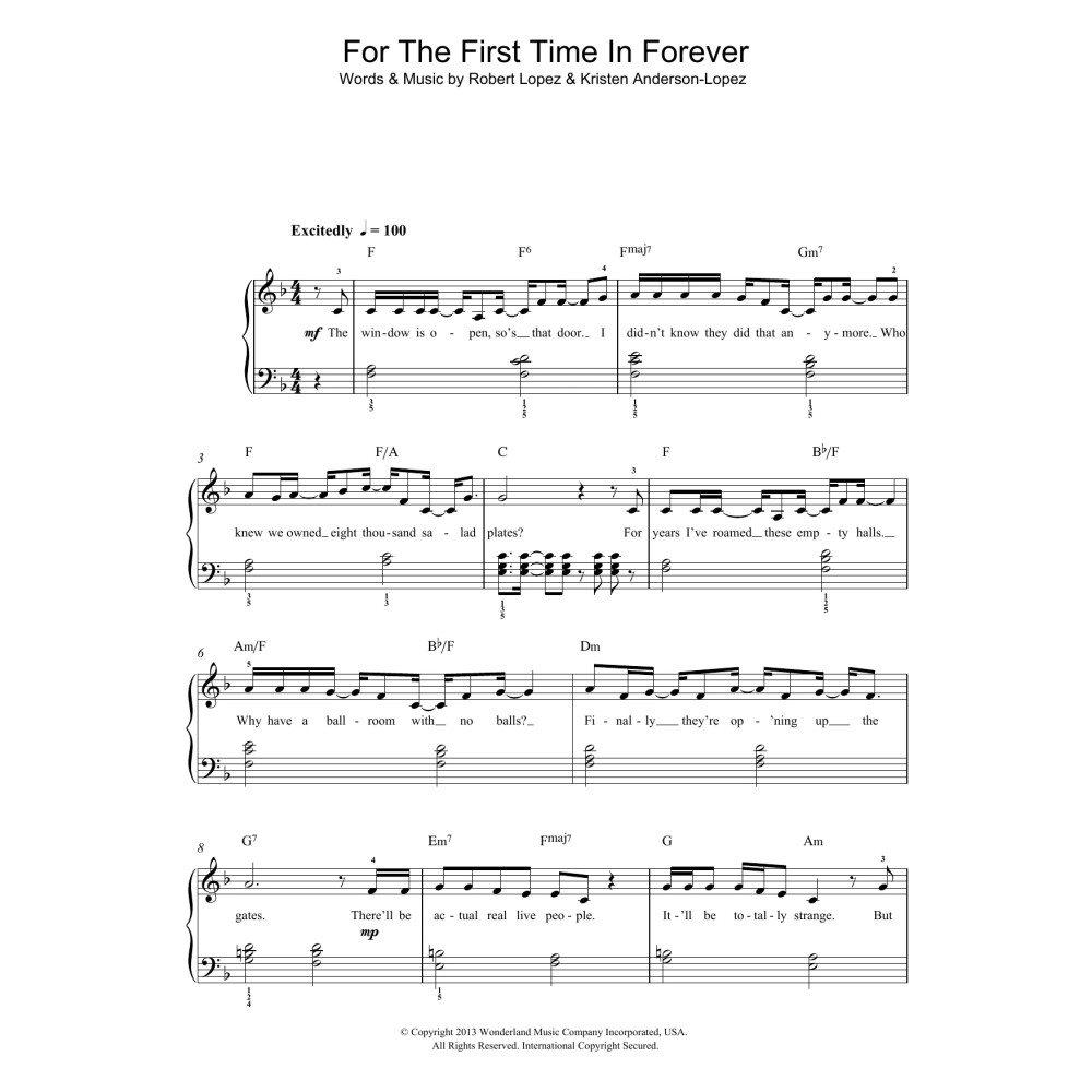 For The First Time In Forever (from Frozen)