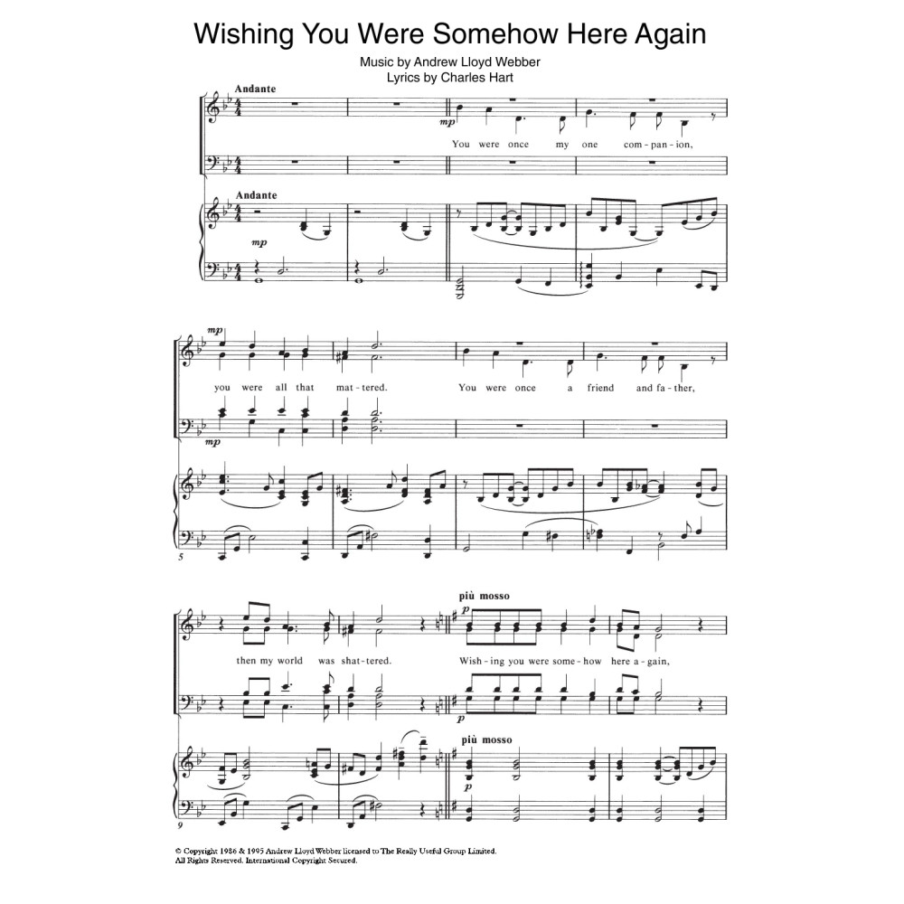 Wishing You Were Somehow Here Again (from The Phantom Of The Opera)