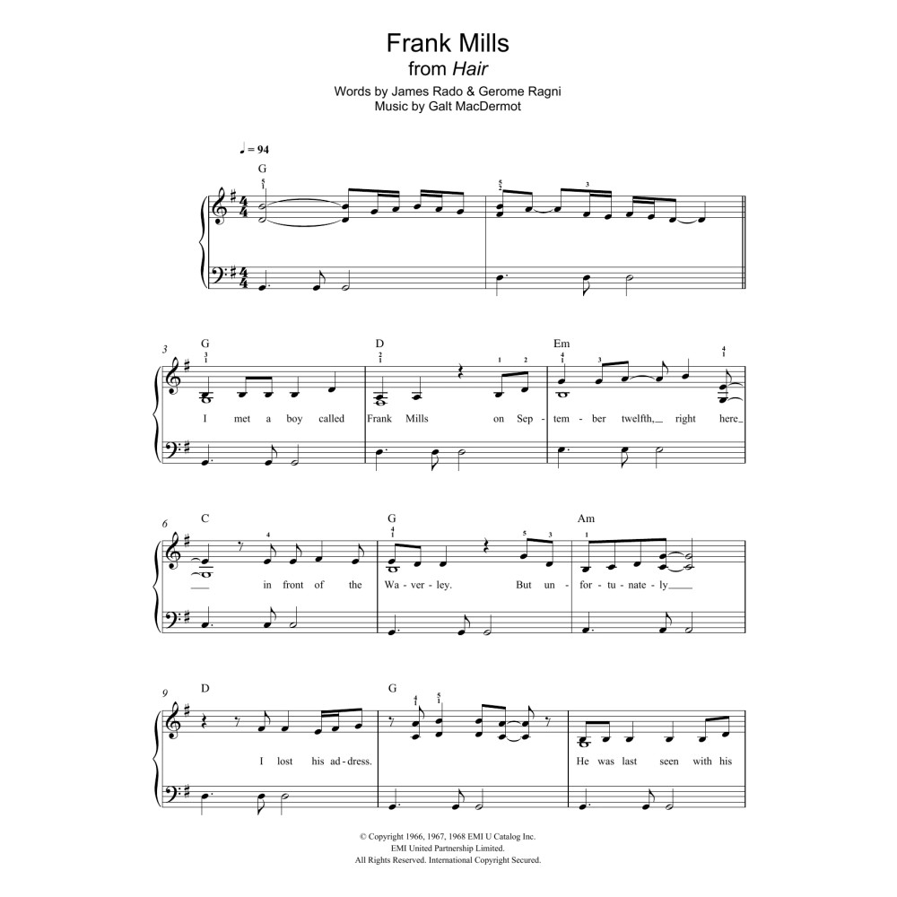 Frank Mills (from 'Hair')