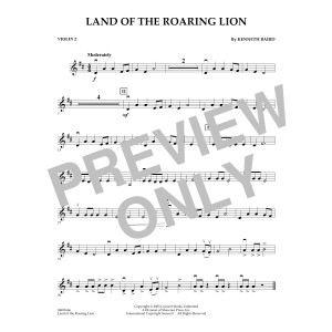 Land of the Roaring Lion - Violin 2