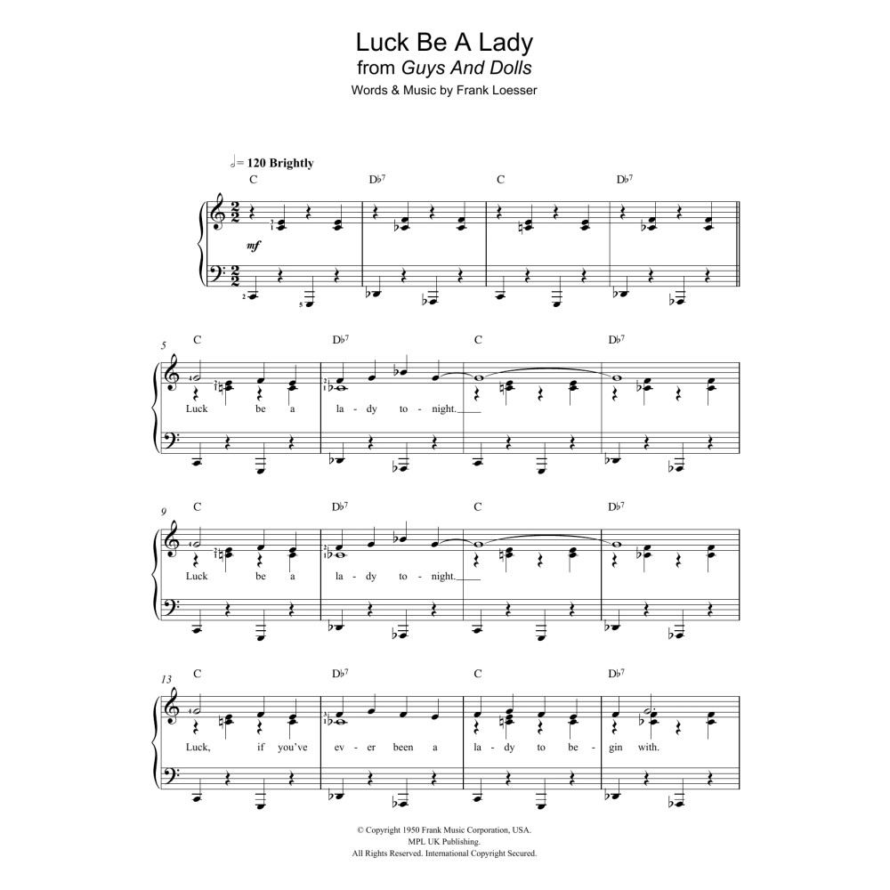 Luck Be A Lady (from 'Guys and Dolls')