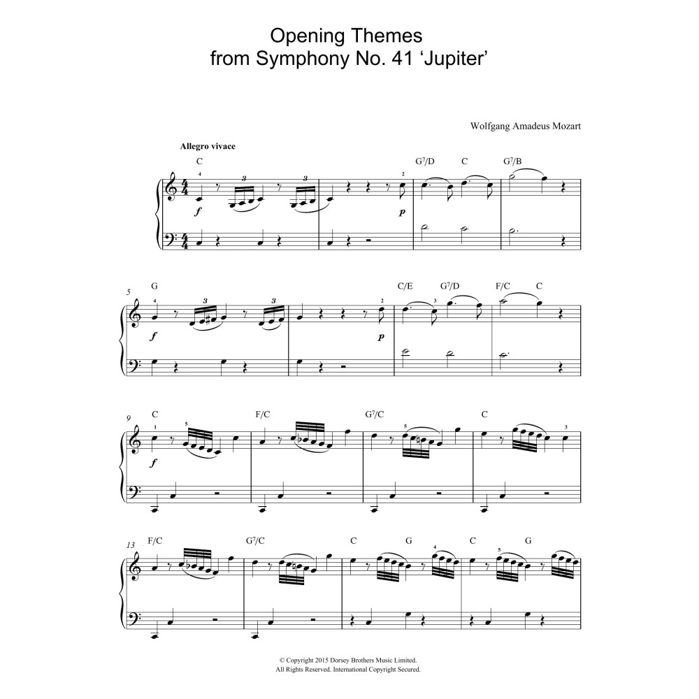 Opening Themes from Symphony No. 41 'Jupiter'