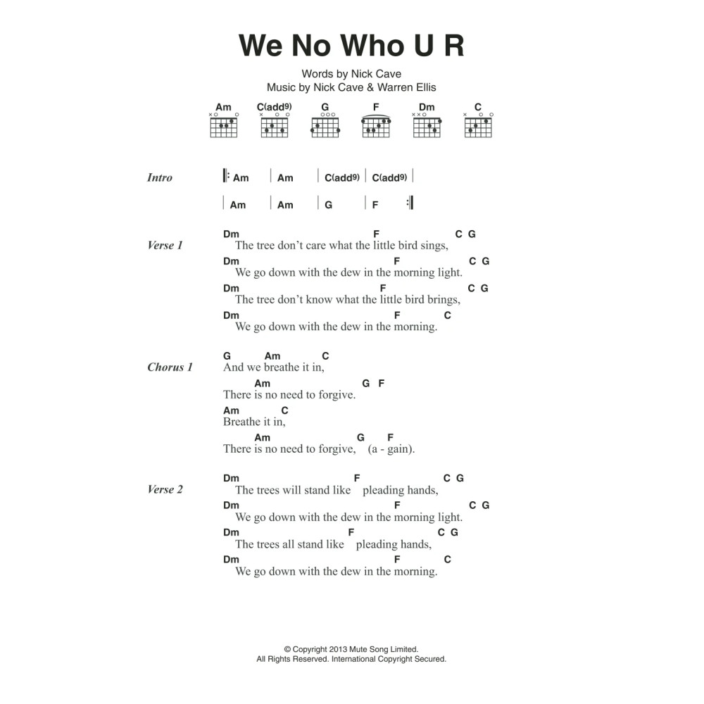 We No Who U R