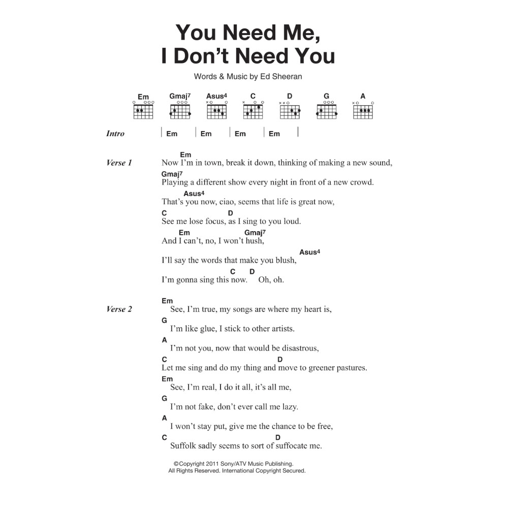 You Need Me, I Don't Need You