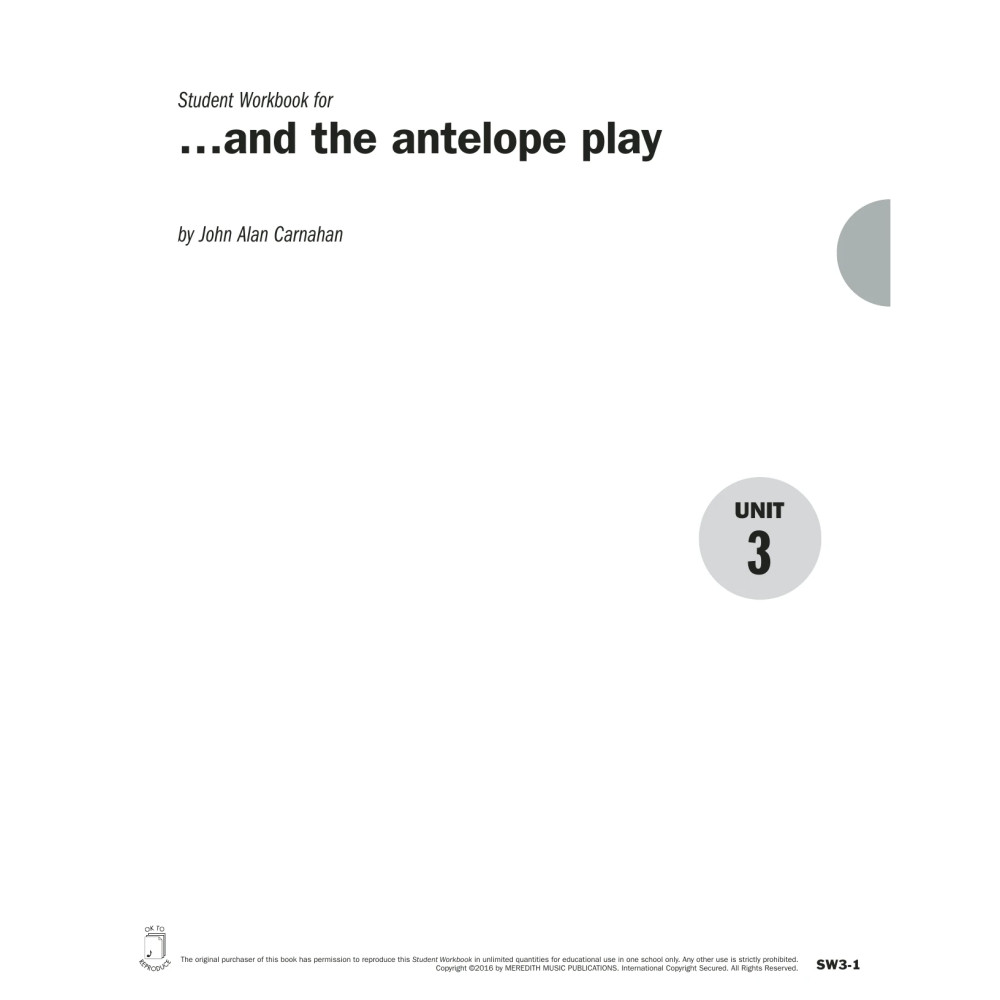Guides to Band Masterworks, Vol. 6 - Student Workbook - and the antelope play