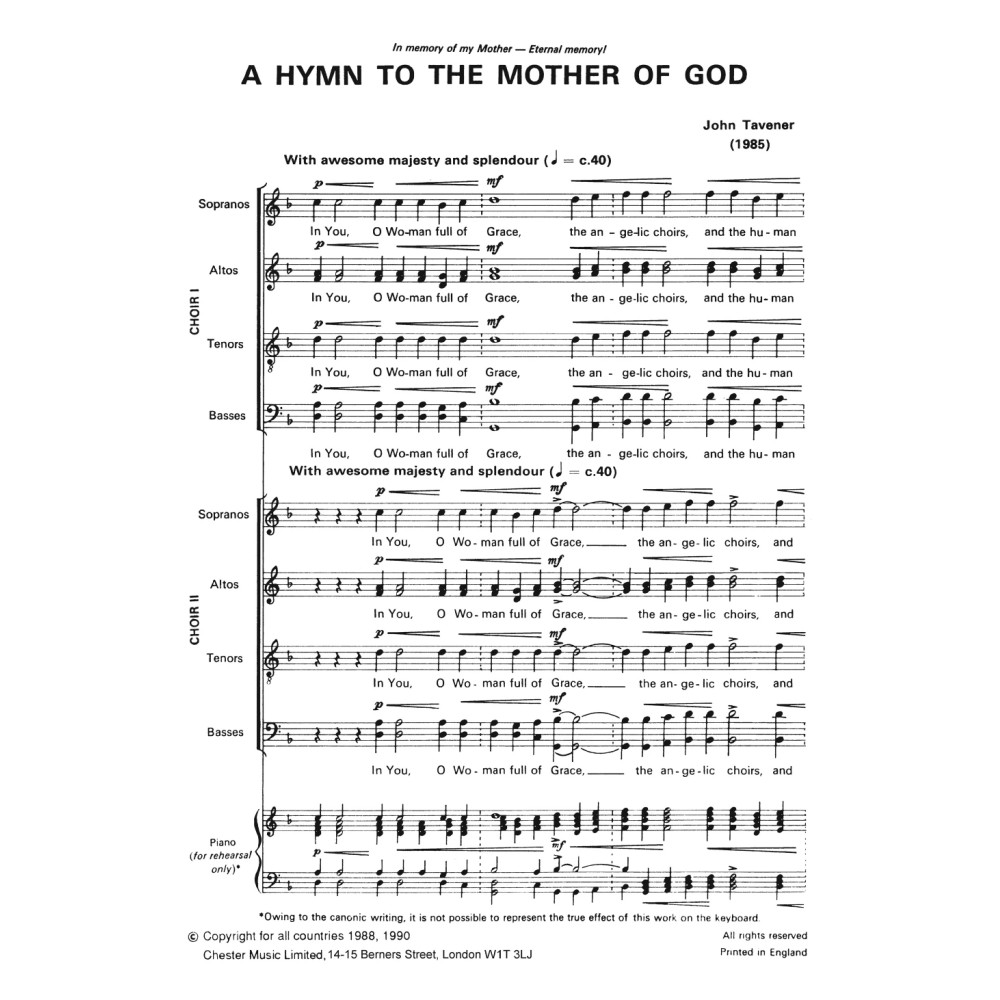 Two Hymns To The Mother Of God