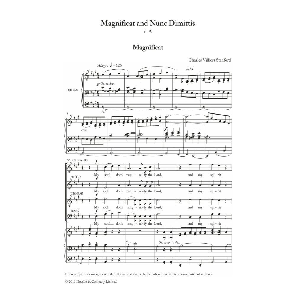 Magnificat And Nunc Dimittis In A