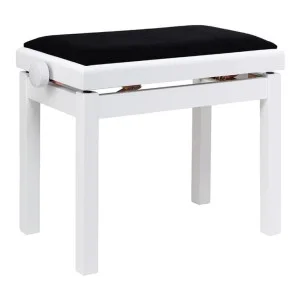 Stagg PB06G Banqueta de Piano Blanco Mate Terciopelo Negro