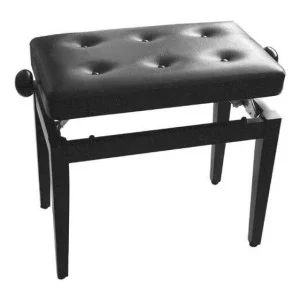Stagg PB43 Banqueta de Piano Chesterfield Negro Brillante Skai Negro