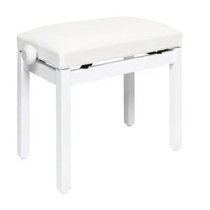 Stagg PB36 Banquette Piano Blanc Mat Velours Blanc