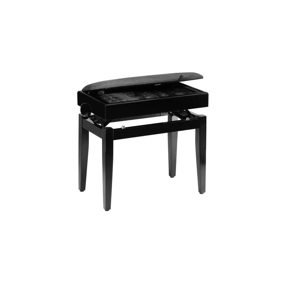 Stagg PB55 Piano Bench Music Sheet Compartment Black Matt Velvet Black