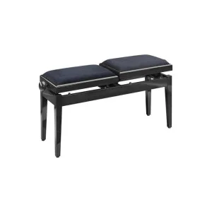 Stagg PB245 Banquette Piano Double Noir Brillant Velours Noir