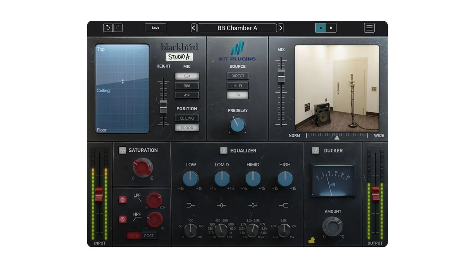 KIT Plugins BB Chamber A Reverb Oberfläche