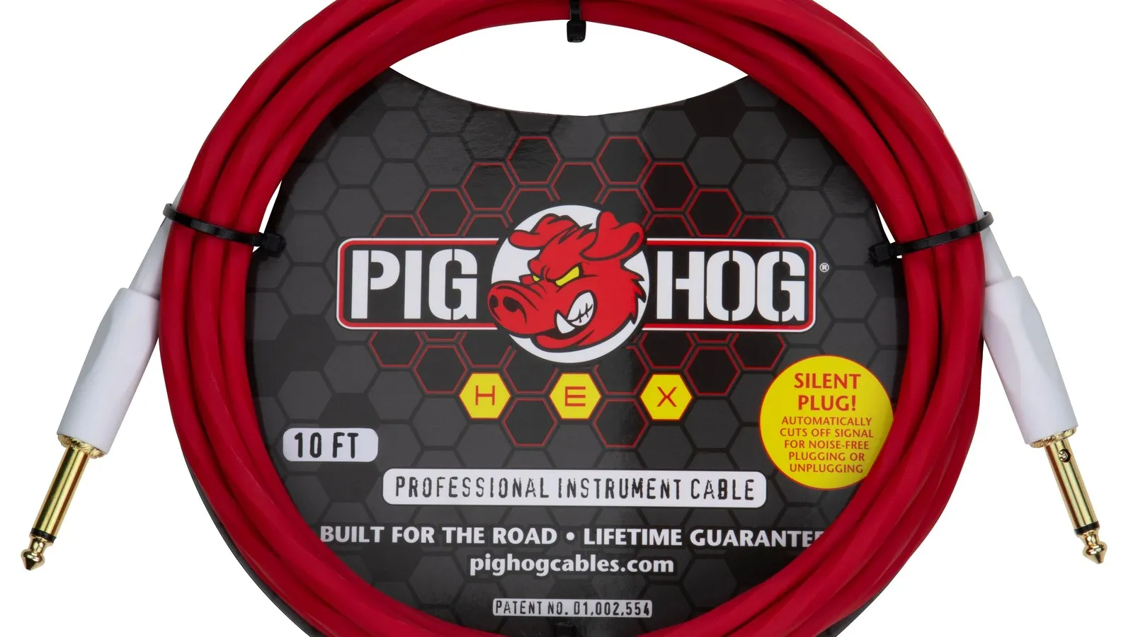 Cable Pig Hog Hex Series Candy Apple Red