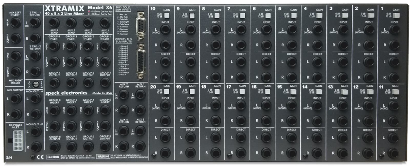 Speck Electronics Xtramix rear connections