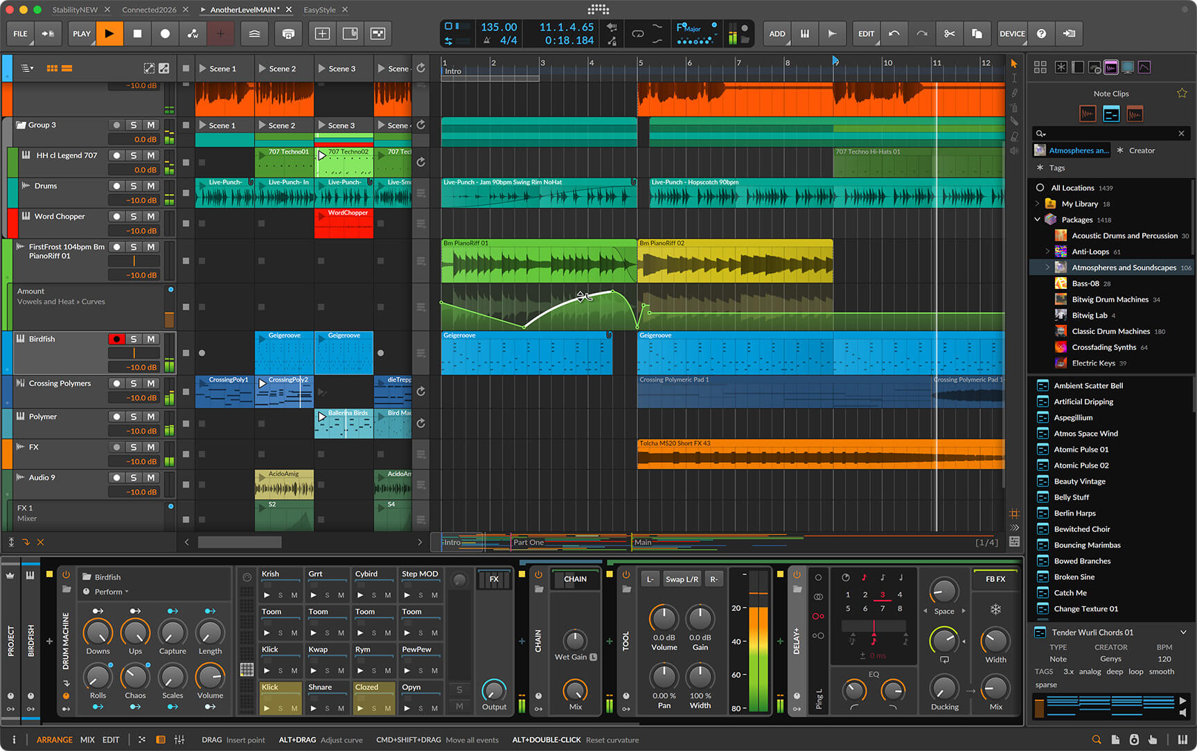 Bitwig Studio - Interface Arrangeur