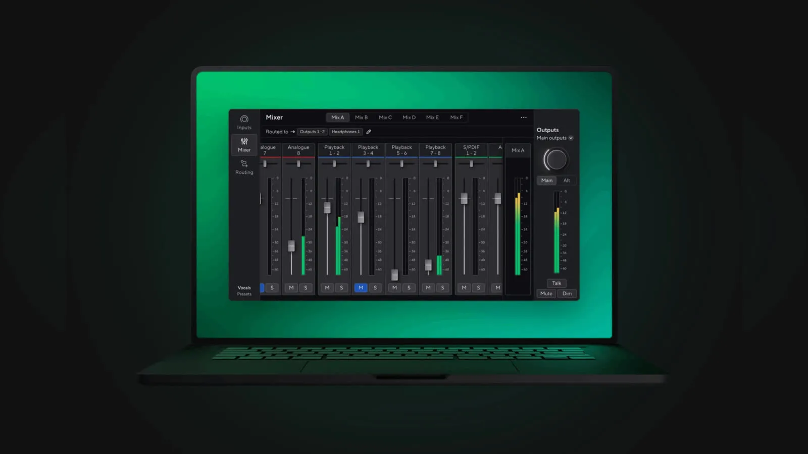 Focusrite Control 2 - Interface logicielle