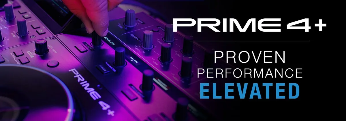 Autonomer Denon DJ Prime 4+ Controller mit Touchscreen