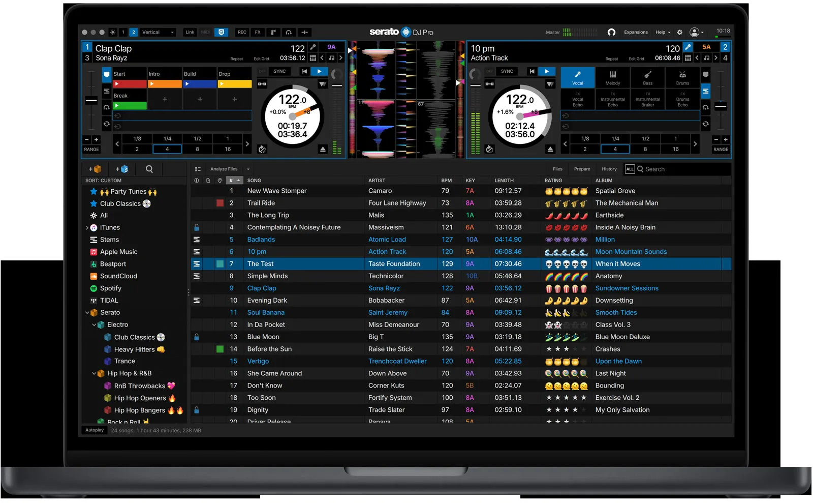 Interfaz de Serato DJ Pro, el software DJ profesional de referencia