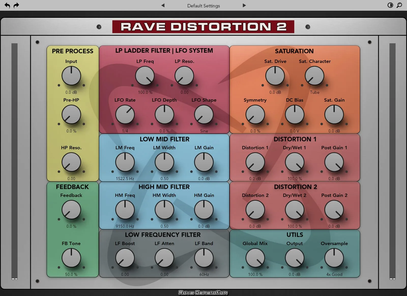 Rave Distortion 2 - plugin de saturation Rave Generation
