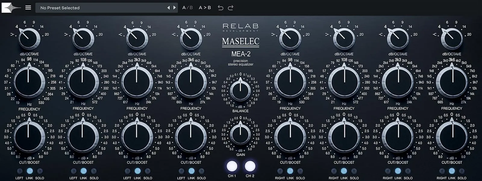 Interface du Maselec MEA-2 de Relab Development