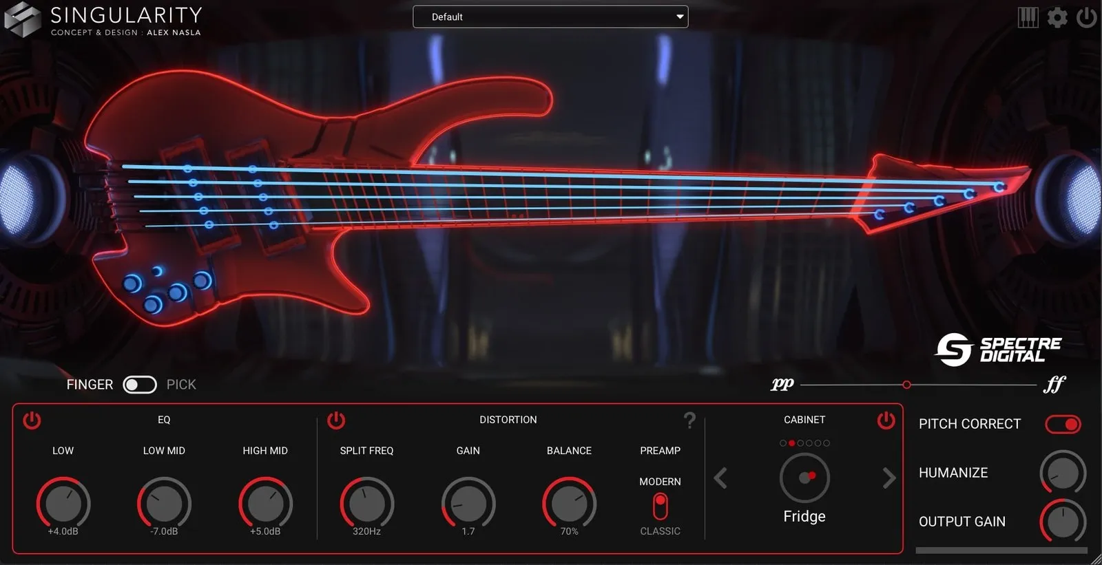 Spectre Digital Singularity Virtual Bass interface